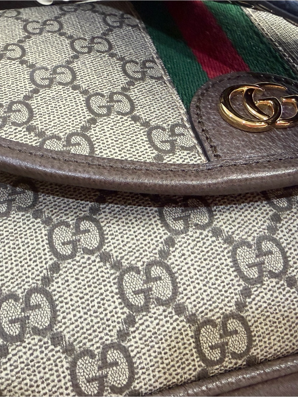 Gucci GG Supreme Canvas Shoulder Bag with Web Stripe - Picture 6 of 11